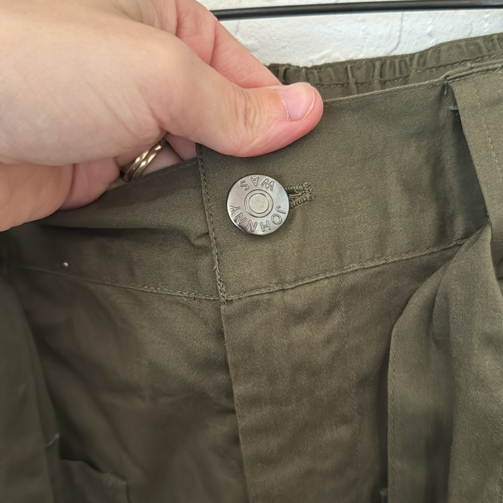 Johnny Was Pete & Greta Green Zola Belted Poplin Shorts Boho Chic XS - Picture 4 of 9